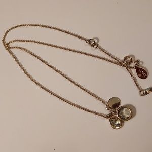 Loft necklace gold tone  with triple charms charm necklace